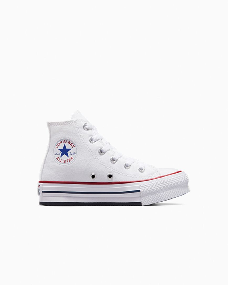 Topanky Na Platforme Converse Chuck Taylor All Star Lift Vysoke Dievcenske Biele Tmavo Červené Námornícka Modrá | SK I5DWQ0